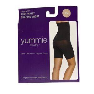 Yummie Shape High Waist Shaping Shorts Shaper Small/Medium Tan New Compression